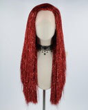 Red Tinsel Synthetic Lace Front Wig WW557