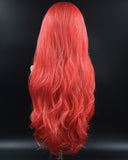 Red White Skunk Stripe Tinsel Synthetic Lace Front Wig WW643