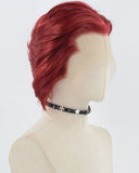 Wine Red Short Synthetic Lace Front Wig MW034