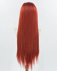 Red Straight Synthetic Lace Front Men's Wig MW053