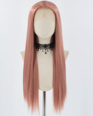 Rose Pink Synthetic Lace Front Wig WW798