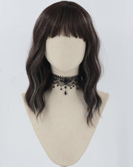 Black Grey Short Curly Synthetic Wig HW633