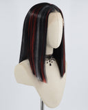 Black Red White Synthetic Lace Front Wig WW615