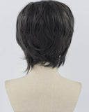 Grey Black Short Synthetic Lace Front Men's Wig MW031