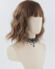 Short Curly Brown Blonde Synthetic Wig HW565