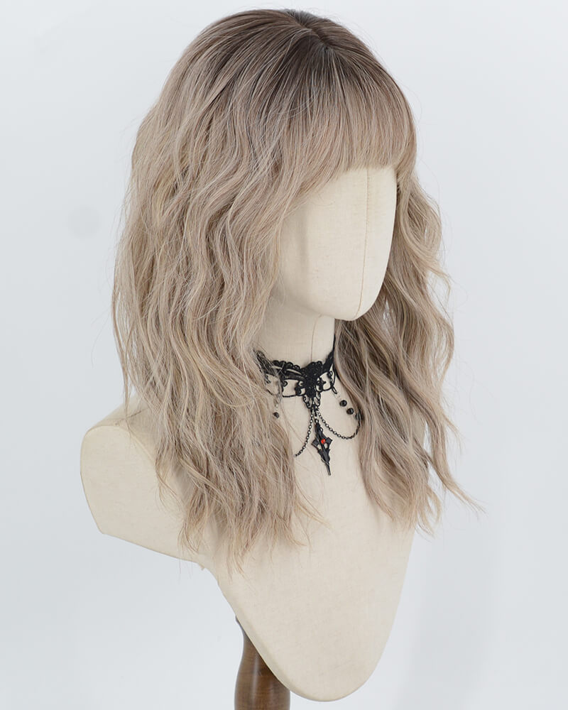 Ombre Blonde Curly Synthetic Wig HW864