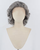 Short Wavy Grey Synthetic Lace Front Wig WW933