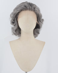 Short Wavy Grey Synthetic Lace Front Wig WW933