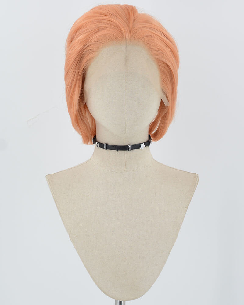 Orange Short Synthetic lace Front Wig MW021