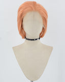 Orange Short Synthetic lace Front Wig MW021