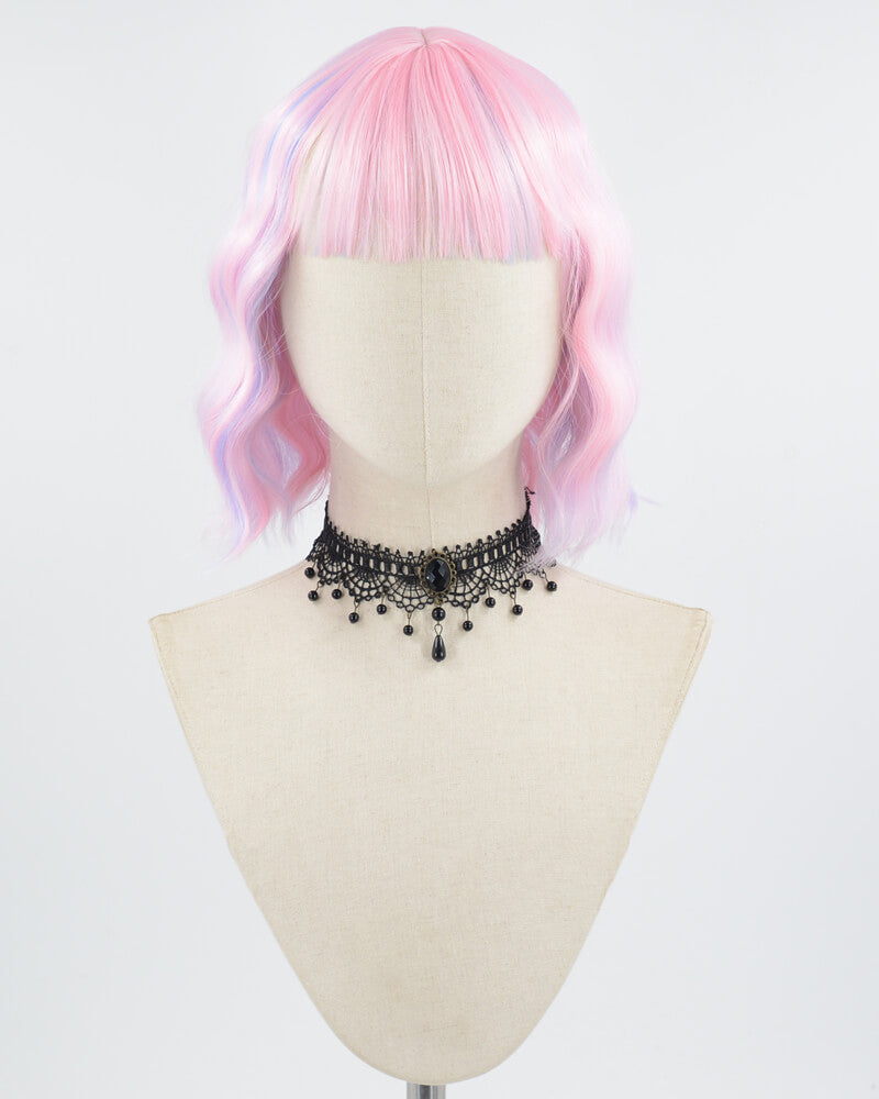Pink Blue Short Synthetic Wig HW445