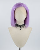 Purple Short Human Hair Wig HT013