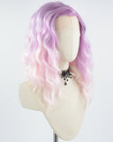 Purple Ombre Pink Curly Short Synthetic Lace Front Wig WW694