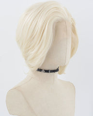 Platinum Blonde Short Synthetic Lace Front Men's Wig MW010