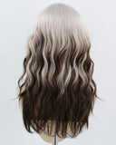 Silver Ombre Brown Black Synthetic Wig HW794