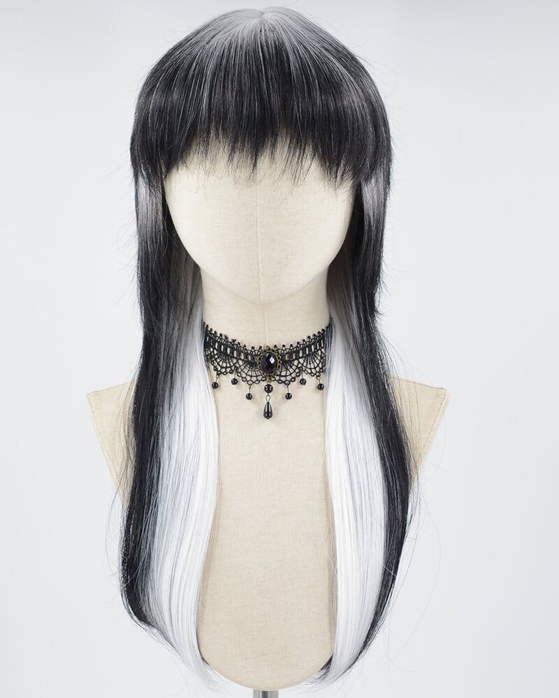 Silver Ombre Black Synthetic Wig HW439