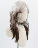 Silver Ombre Brown Black Synthetic Wig HW794