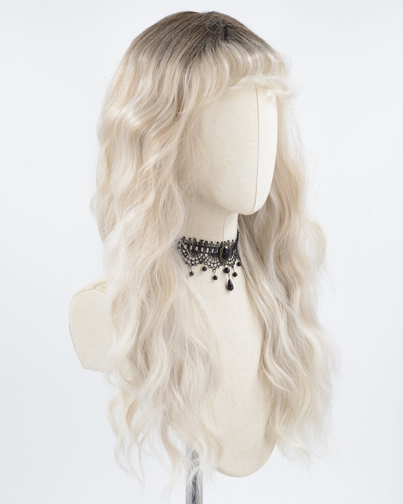 Ombre Ash Blonde Curly Synthetic Wig HW459