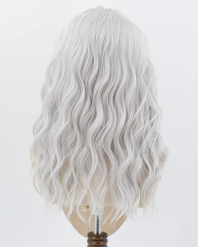 Silver Curly Synthetic Lace Front Wig WW1025