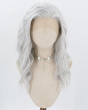 Silver Curly Synthetic Lace Front Wig WW1025