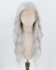 Silver Curly Synthetic Lace Front Wig WW1020