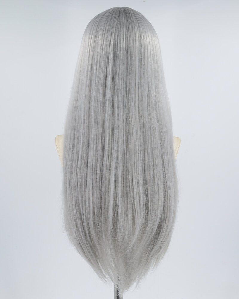 Grey Long Straight Synthetic Wig HW278