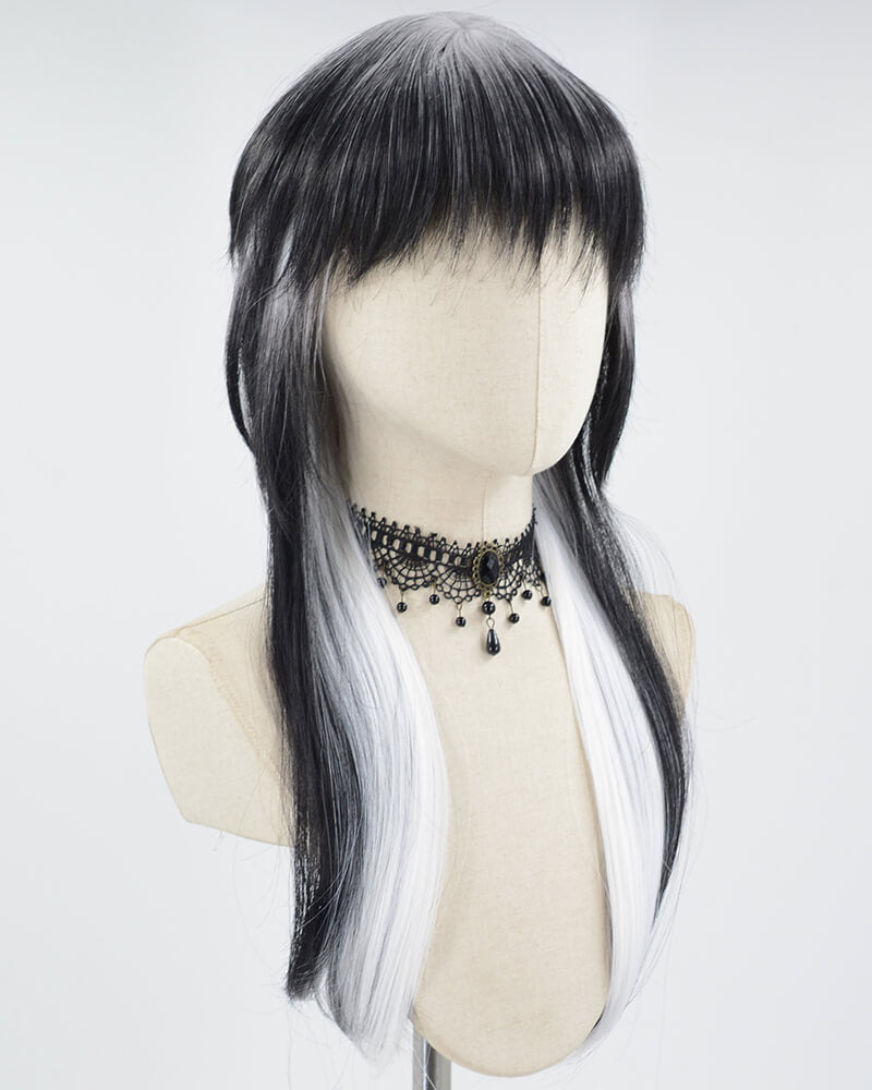 Silver Ombre Black Synthetic Wig HW439