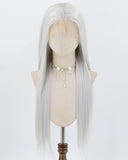 13*6 Silver Straight Synthetic Lace Front Wig WW1024