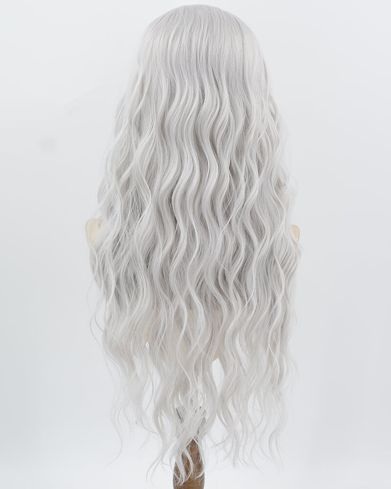 Silver Curly Synthetic Lace Front Wig WW1020