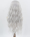 Silver Curly Synthetic Lace Front Wig WW1020