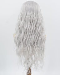 Silver Curly Synthetic Lace Front Wig WW1020