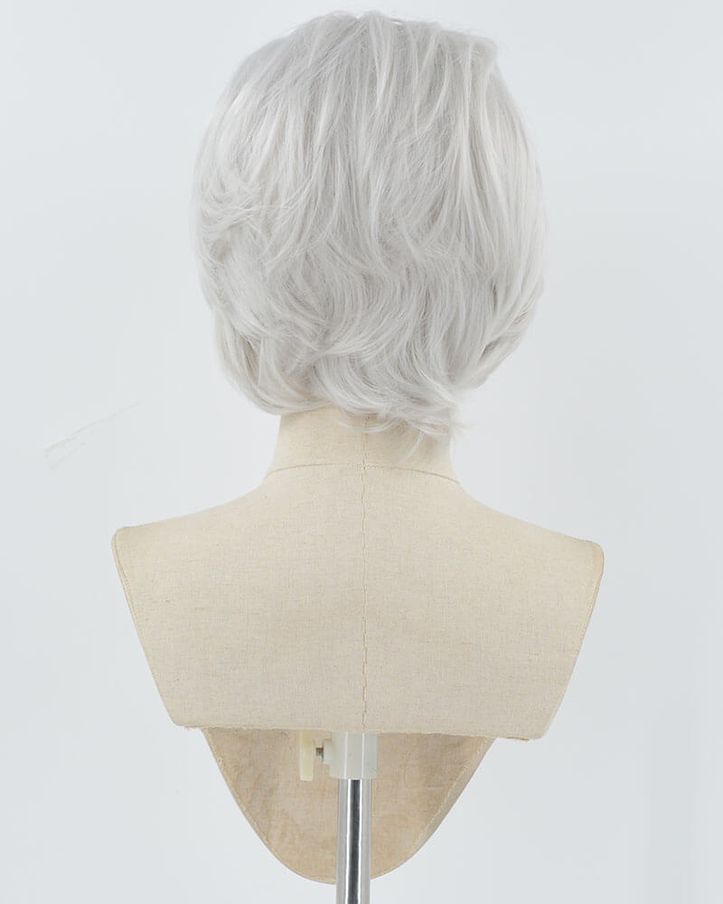 Grey Short Synthetic Lace Front Men's Wig MW002