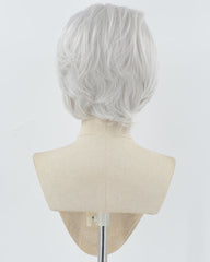 Grey Short Synthetic Lace Front Men's Wig MW002
