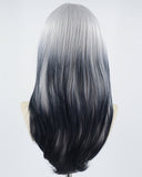 Silver Ombre Black Straight Synthetic Wig HW340