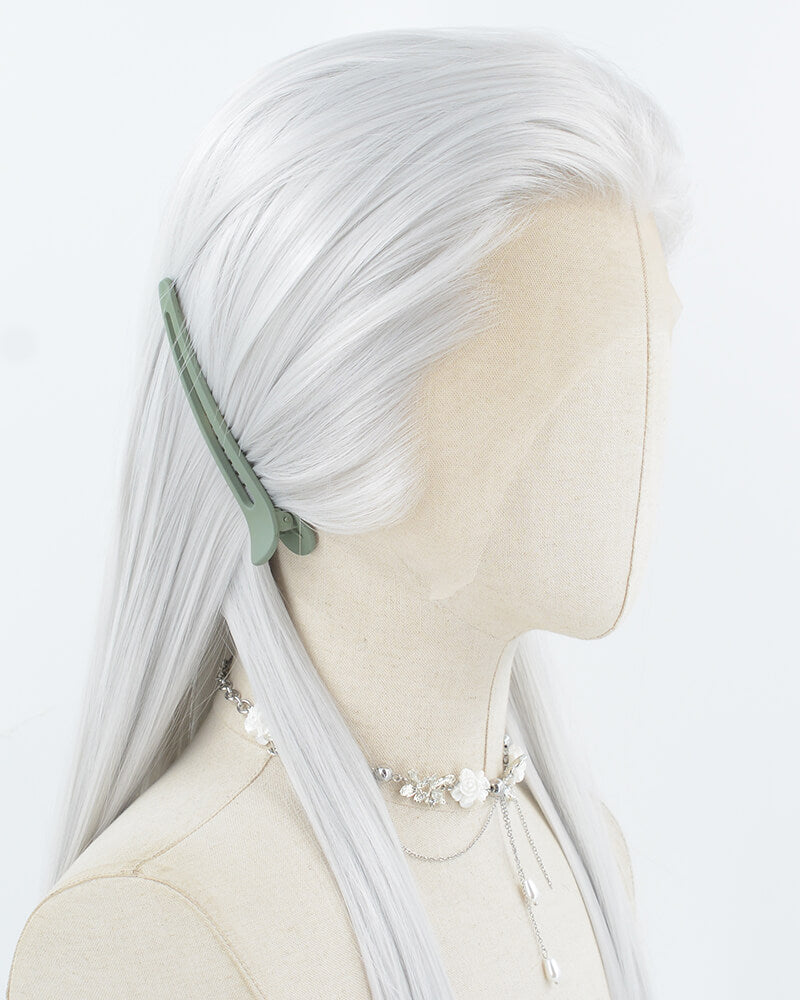 Silver Straight Synthetic Lace Front Men's Wig MW057