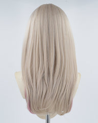 Pink Silver Grey Long Synthetic Wig HW279