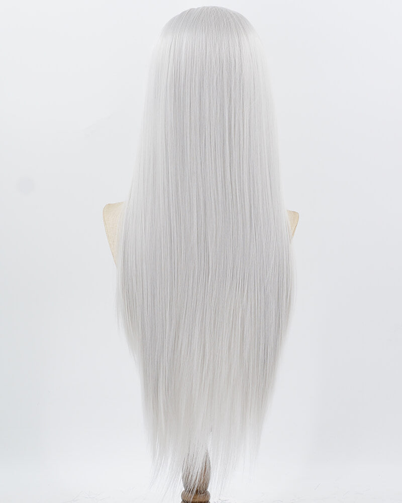 13*6 Silver Straight Synthetic Lace Front Wig WW1024