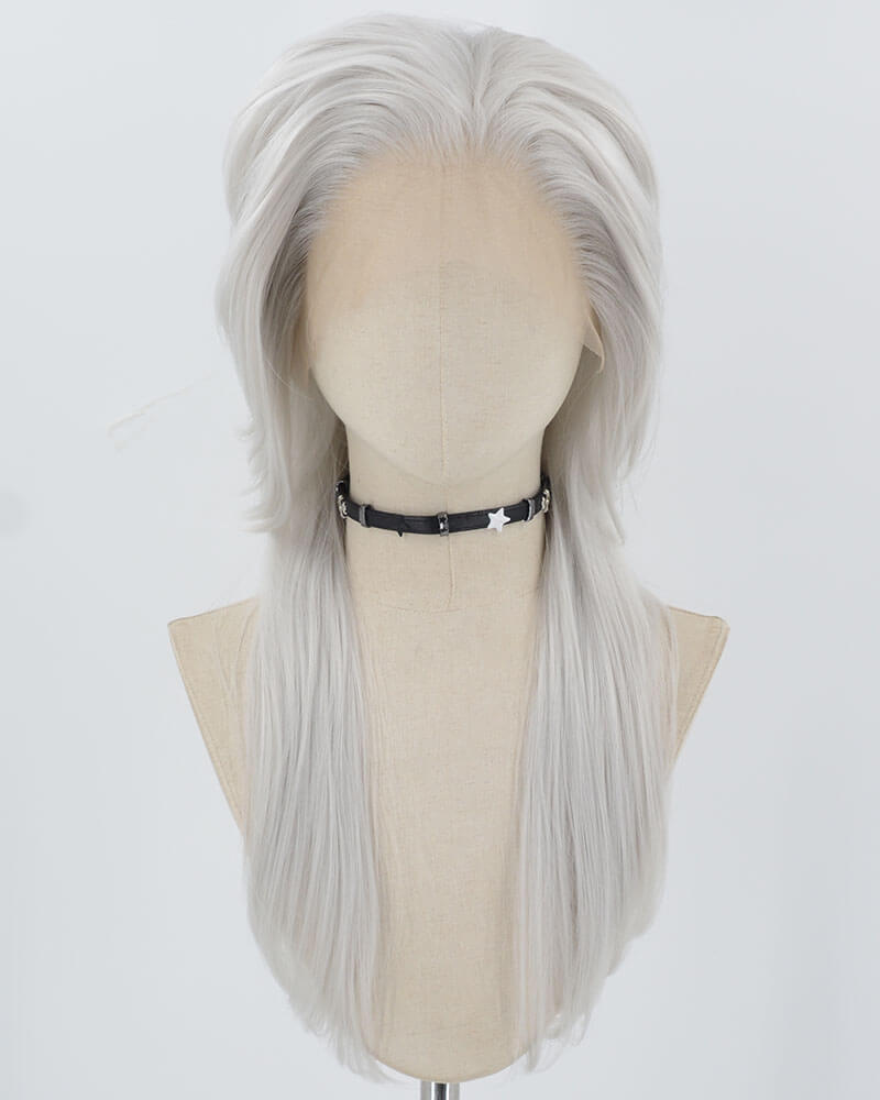 Silver Synthetic Lace Front Wig WW851