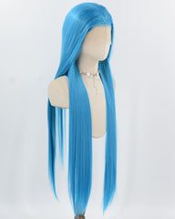 38Inch Long Sky Blue Synthetic Lace Front Wig WW1031