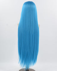 38Inch Long Sky Blue Synthetic Lace Front Wig WW1031