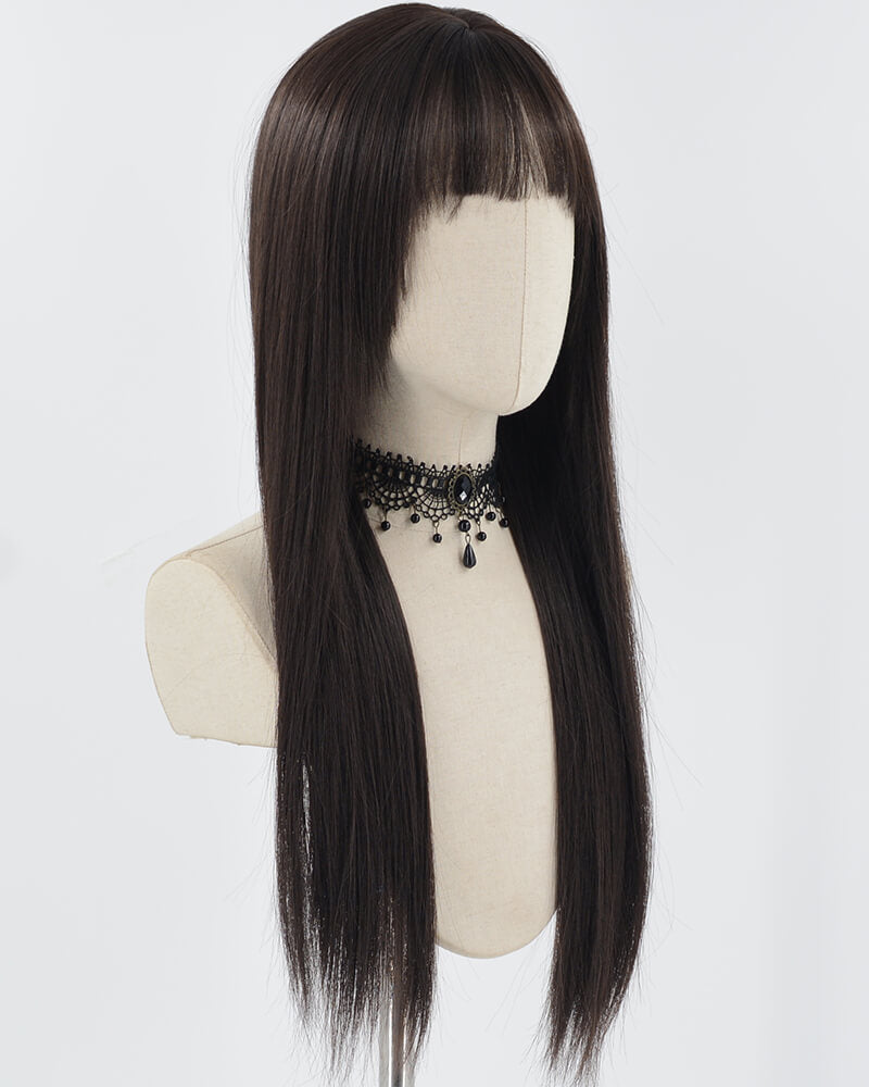 Black Straight Synthetic Wig HW553