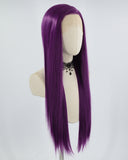 Long Straight Purple Synthetic Lace Front Wig WW608