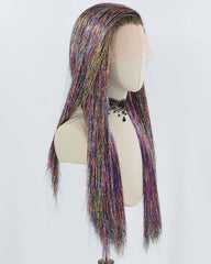 Purple Tinsel Synthetic Lace front Wig WW844