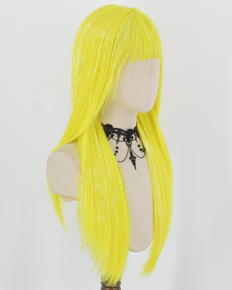 Yellow Tinsel Synthetic Wig HW847
