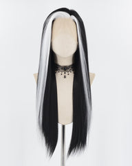 White Black Synthetic Lace Front Wig HW477White Black Synthetic Lace Front Wig WW723