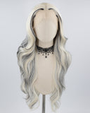 Black Platinum Blonde Synthetic Lace Front Wig WT230