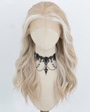  Blonde White Highlights Synthetic Lace Front Wig WW1074