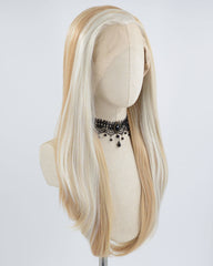 White Skunk Stripe Blonde Brown Synthetic Lace Front Wig WW589
