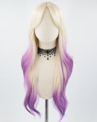 Platinum Blonde Ombre Purple Synthetic Wig HW420