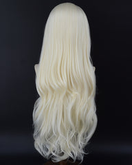 Creamy White Blonde Wavy Synthetic Lace Front Wig WW1089